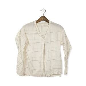 Zara Girls Cream Long Sleeve Ruffle Trim Button Down Shirt